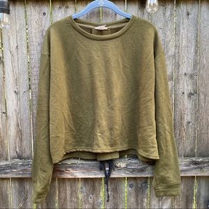 Olive Green Sweater with Back Details